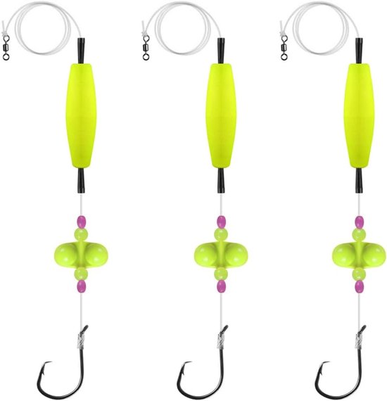 Meerval Rigs - 3 STKS Catfishing Rattler Apparatuur - 6/0 8/0 Cirkel Haken - Ingebouwde 2 Stalen Kralen voor Meerval Vissen en Aasgebruik van Merkloos	