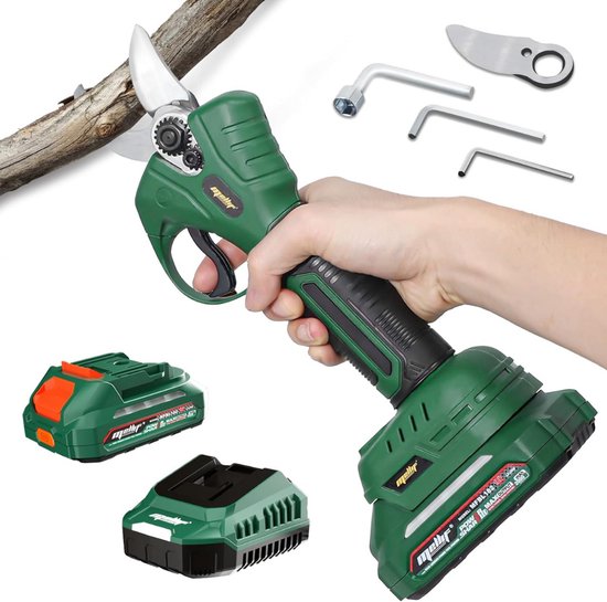 Mellif Accu-Snoeischaar - Inclusief 2× 2,0Ah Accu's & Oplader - Compatibel met Makita - SK5 Lemmet - Brushless Motor van Mellif