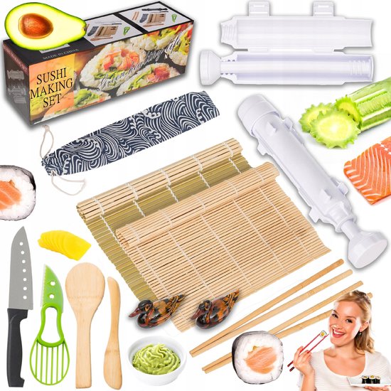 Merkloos - Sushi Set - Rol Bazooka - Nóż - Mat