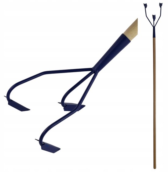 Merkloze 3-tands cultivator 168cm met gelakte handgreep