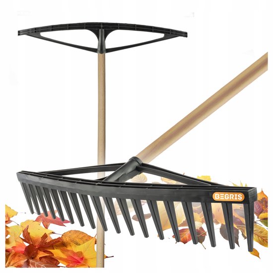 Merkloze Tuingrabber met 18 Tanden en Houten Steel - 61 cm Breed