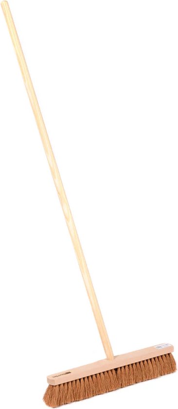 Merto - Kokosbezem - Natuurvezelharen - Houten Steel - Standaard Steelgat - 30 cm van Merto