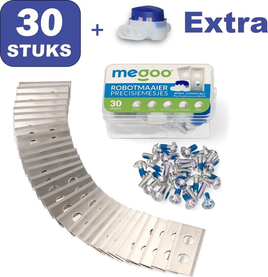 Mesjes voor WORX landroid robotmaaier - 30st - RVS - plastic box + CONNECTOR van WORX
