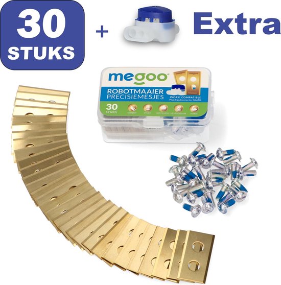 Mesjes voor WORX landroid robotmaaier - 30st - TITANIUM - plastic box + CONNECTOR van WORX