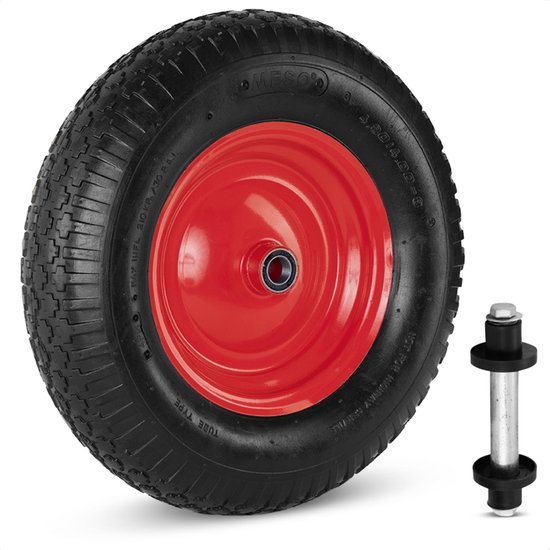 MESO Kruiwagenwiel Luchtband - 4.80/4.00-8 - Rubber Band - Wiel met 130mm As - Kruiwagenband 4.80/400 voor Kruiwagen van MESO