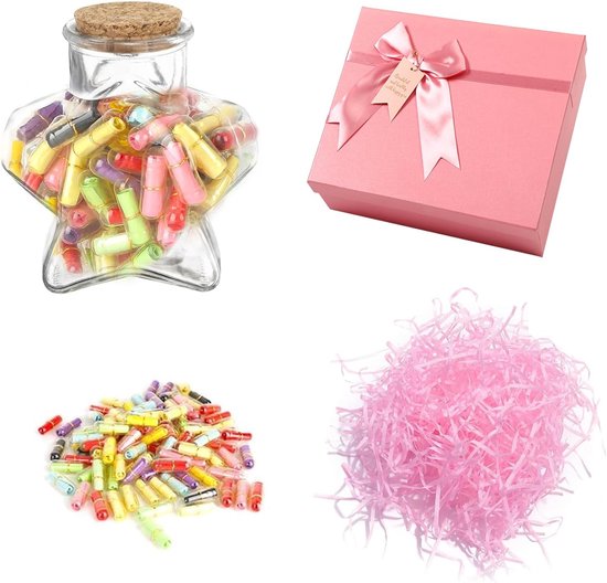 Message Capsules in a Star Shaped Bottle - Perfect Gift for Teachers - Unieke DIY Anniversary Gift voor Hem en Haar - Persoonlijke Cadeaus voor Vriendin en Vriend van Merkloos	