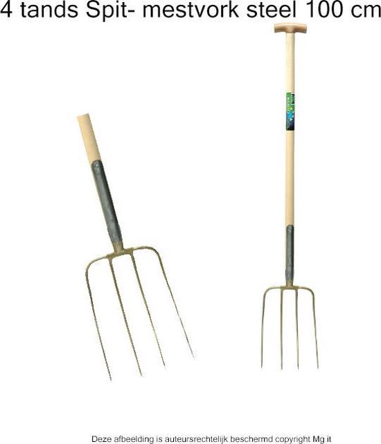 Mestvork 4 tandsvaste veersteel 100cm van Polet.