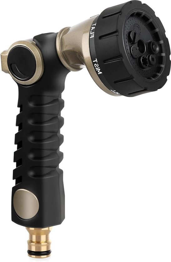 Metaal Heavy Duty Robuuste Tuinwaterspuit - Reinigen en Besproeien - Hogedruk Tuinslang Sproeier - 7 Patronen voor Tuinirrigatie en Autowassen