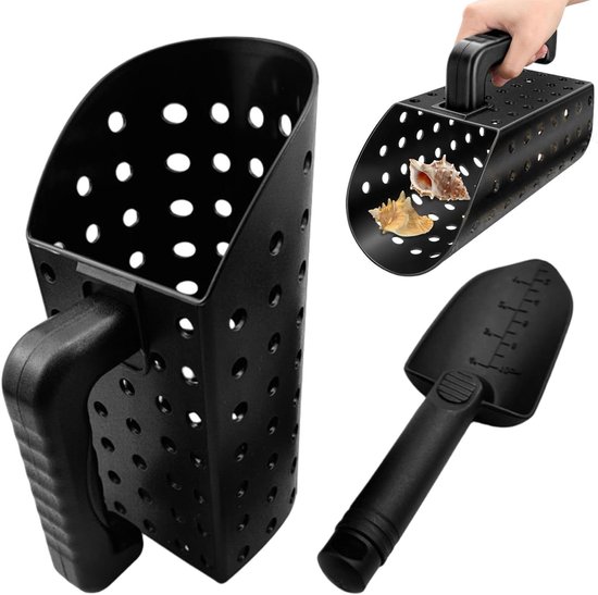 Metaaldetector Accessoires - Schep en Zeef - Strand Ontdekking - Ergonomische Handgrepen - 2 stuks - Zwart