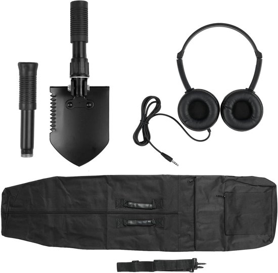 Metaaldetector Accessoireset - Schatzoek Kit - Buiten Ontdekken - Opvouwbare Schep - Met Tas - Zwart