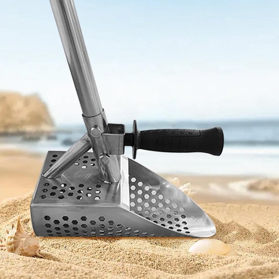 Metaaldetector Schep - Strandschep Zeef - Schatten Vinden - Snelle Zeef - 140 cm - Zilver