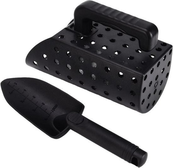 Metaaldetector Schep - Zandschep Schraper - Schatten Zoeken - Met Zeef - 26 x 12 x 11 cm - Groen