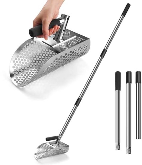 Metaaldetector Zandschep met Afneembare Handgreep - Roestvrij Staal en Perfect voor Onderwaterdetectie van Merkloos	