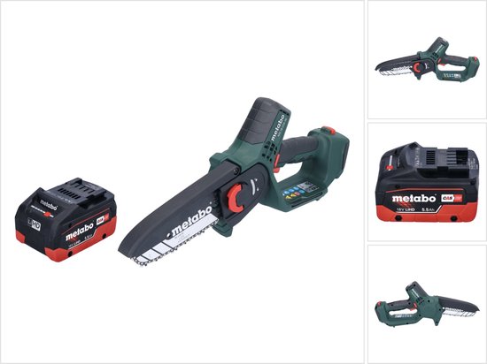 Metabo MS 18 LTX 15 accu-houtzaag 18 V 15 cm 5 m/s + 1x accu 5,5 Ah - zonder oplader van Merkloos	