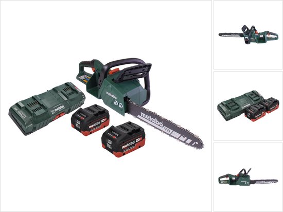 Metabo MS 36-18 LTX BL 40 Accu-kettingzaag 36 V ( 2x 18 V ) 40 cm 22 m/s borstelloos + 2x accu 10.0 Ah + dubbele lader van Metabo