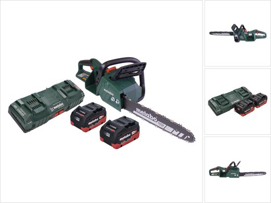 Metabo MS 36-18 LTX BL 40 Accu-kettingzaag 36 V ( 2x 18 V ) 40 cm 22 m/s borstelloos + 2x accu 5,5 Ah + dubbele lader van Metabo