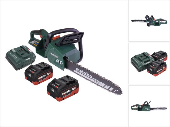 Metabo MS 36-18 LTX BL 40 Accu-kettingzaag 36 V ( 2x 18 V ) 40 cm 22 m/s borstelloos + 2x accu 8.0 Ah + lader van Metabo