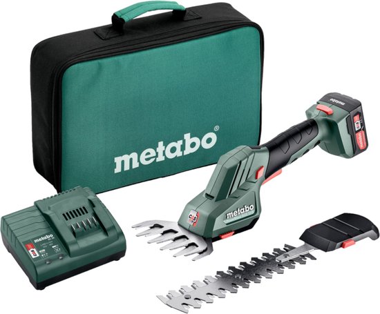 Metabo PowerMaxx SGS 12 Q 12V Li -Ion accu grasschaar set (1x 2.0 Ah) in tas - 11,5cm van Metabo