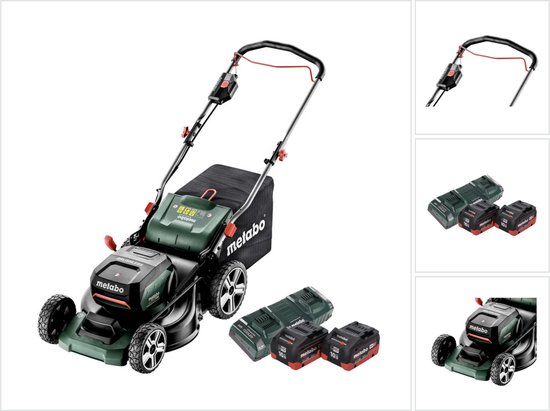 Metabo RM 36-18 LTX BL 46 accu grasmaaier 36 V ( 2x 18 V ) 46 cm borstelloos + 2x accu 10.0 Ah + dubbele lader van Metabo