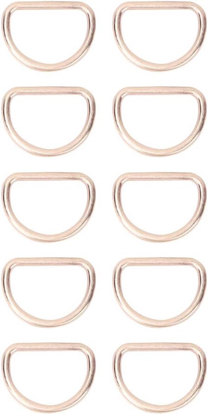Metal D-ring, adjustment loop 10PCS Alloy D-Ring D-rings, Hand DIY Accessories for Bag Clothes Belt Strap Webbs(Inner diameter 15mm gold) van Merkloos	