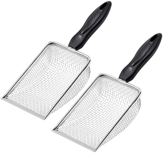 Metalen compostzeef met antislip handgreep, roestvrijstalen doorwerpzeef voor aarde, zand en compost, 3,8 mm en 5 mm maaswijdte, ideaal voor tuinieren en grondbewerking