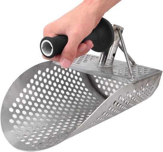 Metalen Detector Zandschop RVS - Goud en Zilver Zoekgereedschap met Zeshoekig Zeefgat