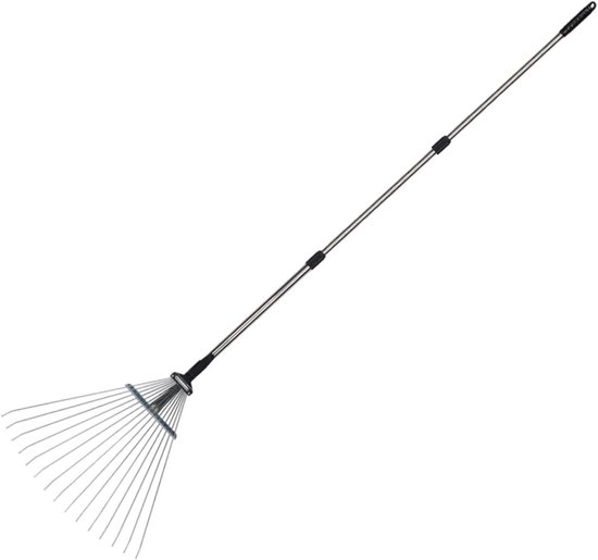 - Metalen Ergonomisch Wiedgereedschap - Telescopische Onkruidhark | voor gazon, heg, erf, achtertuin, tuin en buitengebruik voor het egaliseren, schoonmaken, onkruid wieden en het grond losma