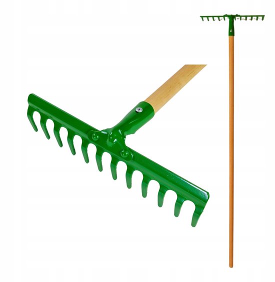 Metalen hark 12 tanden (31cm) met staal 140cm