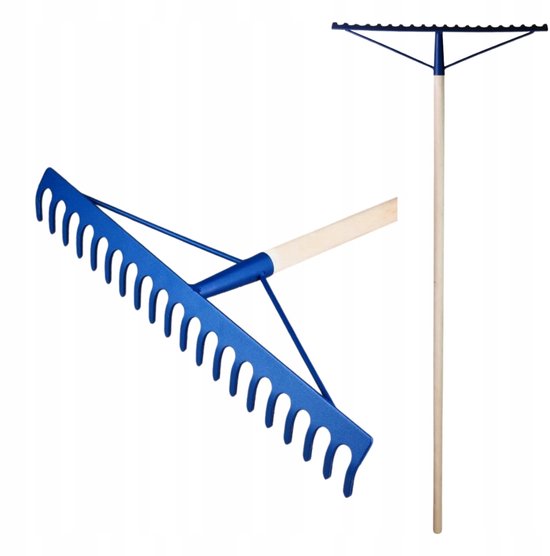 Metalen hark met 20 tanden (54 cm) en een staal van 140 cm van Merkloos	