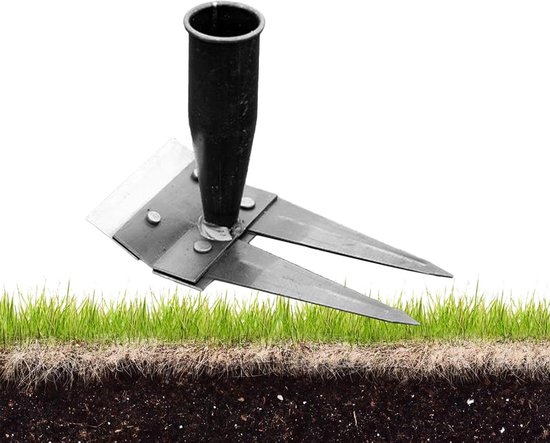 Metalen Hark - Tuin Gereedschap - Onkruid Verwijderen - Dubbelzijdige Kop - 20cm Breed - Zilver