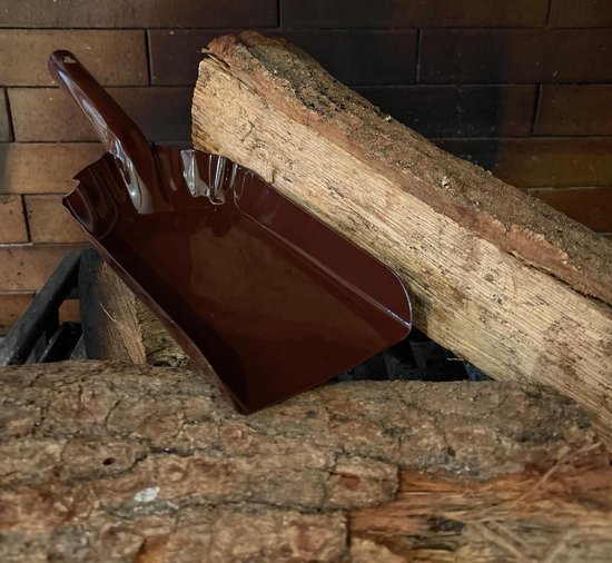 Metalen Schep voor Open Haarden en Barbecues - Houtskool Schep - As Schep - Geëmailleerd Ijzer - Zwart van Merkloos	