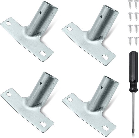Metalen steelhouder set 4 stuks - voor bezemstels tot ø 25 mm - robuust en stabiel - eenvoudig te installeren - ShopVlot