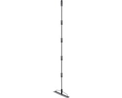 Metalen Tuinhark - Kleine Heester Hark - Onkruid Verwijderen - Verstelbare Lengte - 194 cm - Metaal