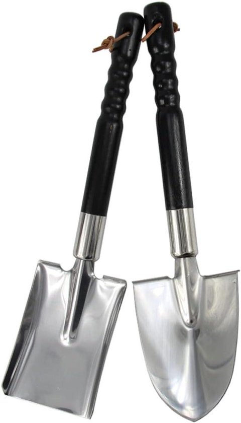 Metalen Tuinschep - Handspade Oppot - Planten Verpotten - Roestvrij Staal - 49 cm - Houtkleurig