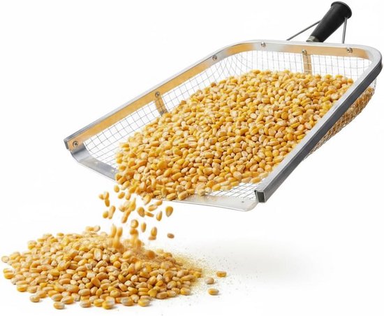 Metalen Zandzeefschep 12 mm - Schep voor Zand Zeven, Graan Zeven, Kippenschep, Schatschep, Reinigingsschep voor Strand en Boerderij van Merkloos	