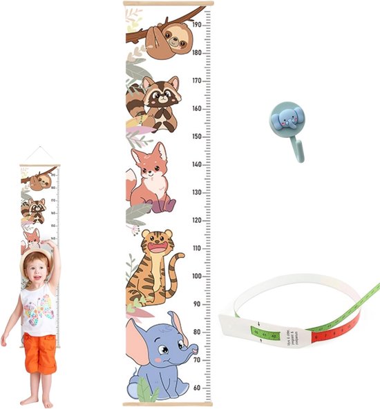 Meten van de hoogte van een kind - hoogte diagram en meetlat van Merkloos	