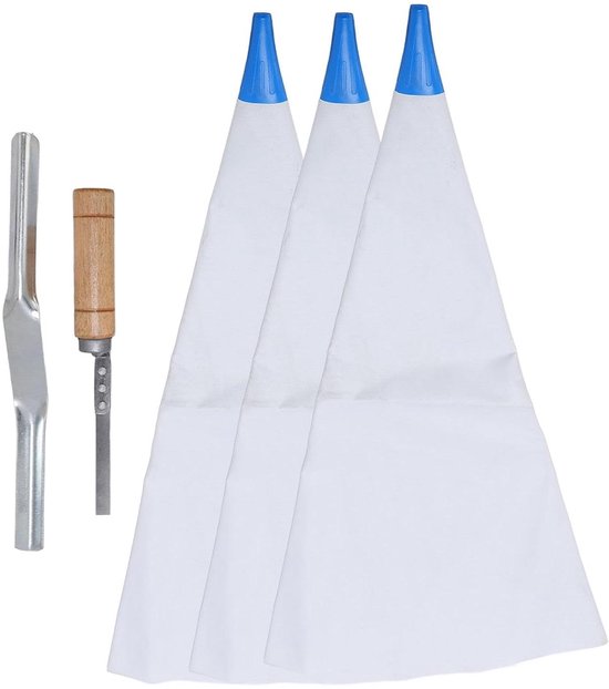 Metselmortel Zakken - Voegmortel Set - Voegen van Tegels - Duurzame PVC Constructie - 3 Stuks - Grijs