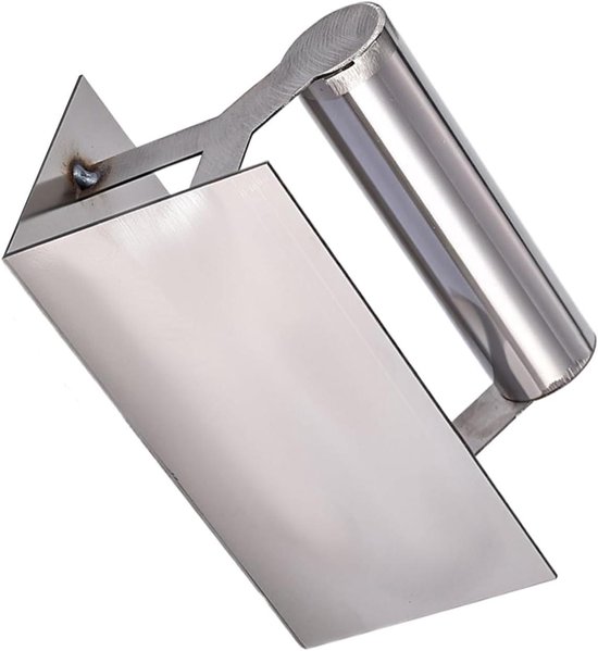 Metseltroffel - Afwerkingsgereedschap Hoek - Gipsplaten Afwerken - Krasbestendig Roestvrij Staal - 15 x 7.8 cm - Zilver
