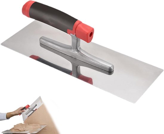 Metseltroffel - Pleistertroffel Voegtroffel - Metselwerk Afwerken - Roestvrij Staal - 30 cm - Zilver