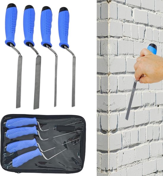 Metseltroffel Set - Voegspijker Beton Gereedschap - Metselen Stucen Afwerken - 4-Delig RVS - 1/4 3/8 1/2 5/8 van Merkloos	