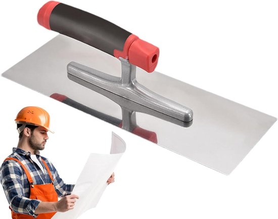 Metselwerk Troffel - Beton Tool Stukadoors - Voegen Vloeren Afwerken - Roestvrij Staal Ergonomisch - 300x110mm - Enkele Attribuut