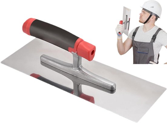Metselwerk Troffel - Stukadoors Gereedschap - Voegen Afwerken - Roestvrijstalen Constructie - 300x110mm - Enkele Attribuut