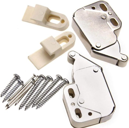 Meubel-snapper - kast - veersnapper - druksluiting - druksluiting 2 stuks - MINI LATCH van Merkloos	