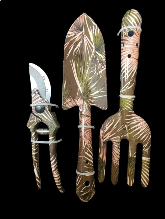 Mica Mica Decorations Tuingereedschap groen,Set van 3, H31cm van Mi