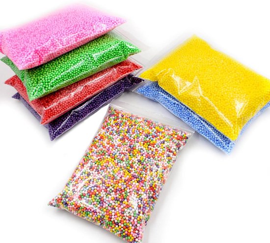 Micro Slime Foam Balls - Slime Pearls - Styrofoam Balls Filler - Decoratie - 12 Stuks - Kleurrijke Set - voor Slime - DIY Cadeauverpakking en Mandvullingen van Merkloos	