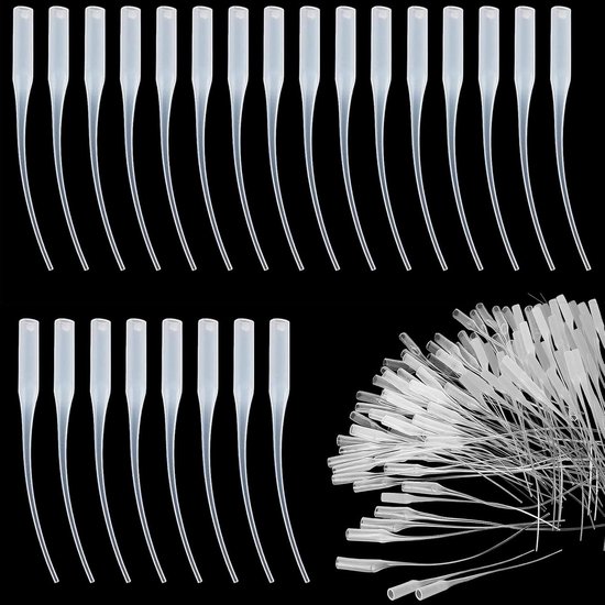 Micro Tips Precision Applicator voor Lijm Flesjes - Plastic - Verlengstuk - Ambacht - Lab - 200 stuks van Merkloos	