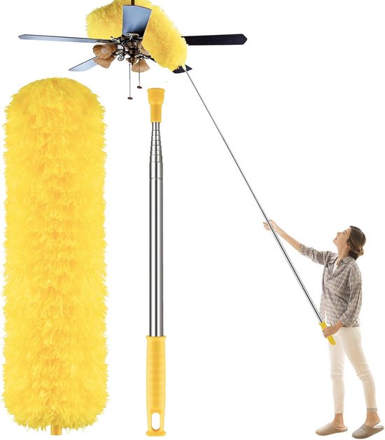 Microfiber Duster met Uitschuifbare Steel voor Hoge Plafonds en Ventilatoren
