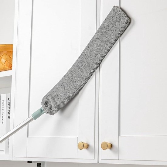 Microvezel Stoffer - Telescopische Borstel - Stof Verwijderen - Flexibele Kop - 54-96 cm - Grijs