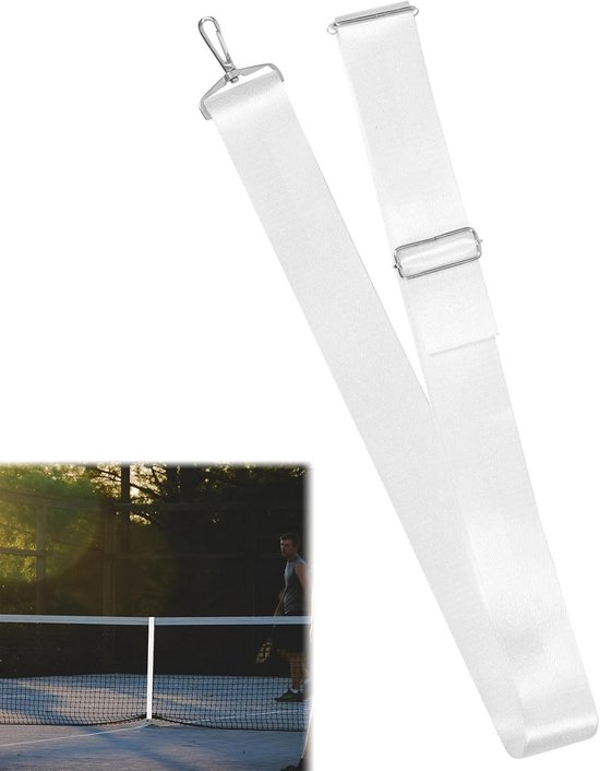 Middenriem - verstelbare tennisnet middenriem - duurzaam tennisnet riem - in hoogte verstelbare tennisnetriemen - tennistrainingsnet accessoires - 2,2 m x 5 cm van Merkloos	