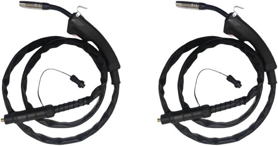 MIG Lasbrander - Laspistool Flux Core - Metaal Bewerken - Industrieel Ontwerp - 2 Meter - Zwart